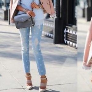 Gap polkadots cropped skinny jeans